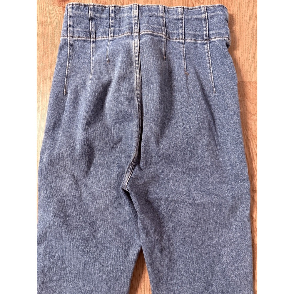 We the Free People Flare High Rise‎ Jeans Size 27 Boho Hippie Med Blue Wash - Picture 6 of 8